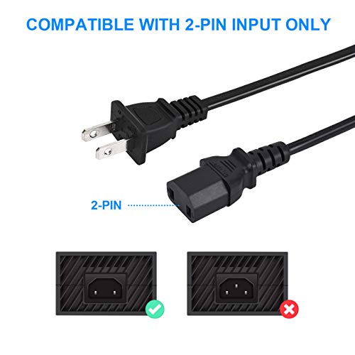 2 Prong+Power+Cable+Compatible+Playstation