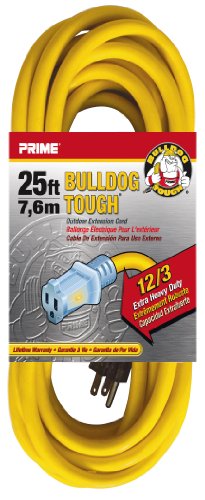 Prime Wire & Cable LT511825 25-Foot 12/3 SJTOW Bulldog Tough Extension Cord with Prime Light Indicator Light, Yellow Prime Wire & Cable LT511825 25-Foot 12/3 SJTOW Bulldog Tough Extension Cord with Prime Light Indicator Light, Yellow