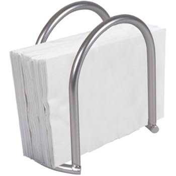 Home Basics Simplicity Collection Heavy Duty Steel Napkin Holder Dispenser Stand, Kitchen Organization, Satin Nickel