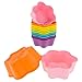Freshware 12-Pack Silicone 6-Star Reusable Cupcake and Muffin Baking Cup, Six Vibrant Colors