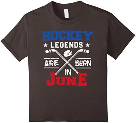 Kids Hockey Legends Are Born In June Birthday Gift T-shirt 6 Asphalt