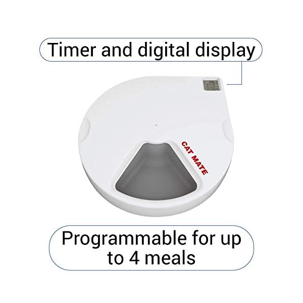 Cat-Mate-C500-Automatic-Pet-Feeder-Cat-or-Small-Dog-Bowl-with-Digital-Timer-For-Wet-or-Dry-Pet-Food-5-Meal-Carousel-up-to-330g-in-Each Cat Mate C500 Automatic Pet Feeder | Cat or Small Dog Bowl with Digital Timer | For Wet or Dry Pet Food, 5 Meal Carousel…
