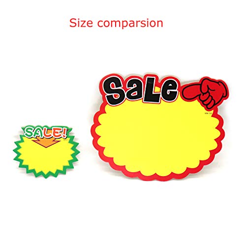 Omitfu Mini 3.5 Inch x 2.7 Inch Price Tag Starburst Retail Sales Sign Tags Blank 100 Pcs Cards in Total