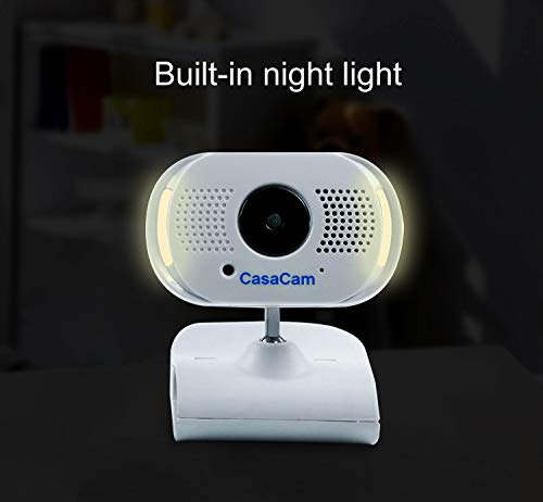 CasaCam BM100 Video Baby Monitor with Digital ClipCam, Two-Way Audio, Automatic Night Vision, Temperature Monitoring, Night Light and Lullabies