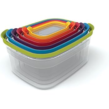 Joseph Joseph 81009 Nest Plastic Food Storage Containers Set with Lids Airtight Size Name: Microwave Safe 12-Piece, Multicolored