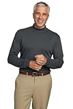 Port Authority Men's Interlock Knit Mock Turtleneck L Steel Grey