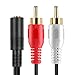 TNP 3.5mm to RCA Stereo Audio Cable Adapter (1.5FT) - 3.5mm Female to Stereo RCA Male Bi-Directional AUX Auxiliary Male Headphone Jack Plug Y Splitter to Left / Right 2RCA Male Connector Wire Cord