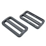 2" Plastic Curve Tri-glide Triglides Slider Adjustable Buckle Black 10 Pack