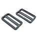 2" Plastic Curve Tri-glide Triglides Slider Adjustable Buckle Black 10 Pack primary