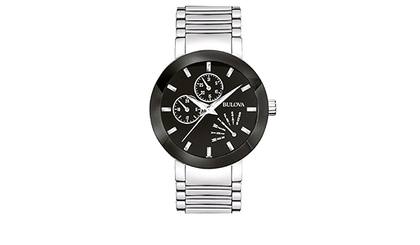 Amazon.com: Para hombre Bulova Classic esfera de color negro reloj de acero  inoxidable 96 °C105 : Bulova: Ropa, Zapatos y Joyería