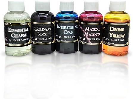 Edible Ink Replenishment Kit Refill 4 Colors - 2oz Bottles - PLUS Cleaning Solution 2oz
