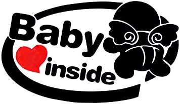Amazon Altas カー ステッカー Baby In Car 赤ちゃん こども 車 バイク デカール 張り方 説明書 防水 シルエット かわいい 面白い シール 黒系 ステッカー デカール 車 バイク
