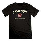 Men's Jameson Irish Whiskey Logo Cream 100% Cotton Tee Shirt Black