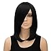 Alacos 40cm Short Bob Style Straight Side Parting Night Club Daily Basic Natural Soft Heat Resistant Wig for Woman + Wig Cap