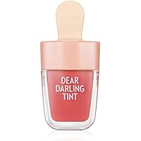 ETUDE Dear Darling Water Gel Tint Ice Cream (OR205 Apricot Red) (21AD)| Vivid High-Color Lip Tint with Minerals and Vitamins