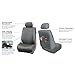 FH Group Classic PU Leather Pair Set Car Seat Covers, Airbag Compatible with Gift - Universal Fit for Cars Trucks & SUVs (Solid Gray) PU002102