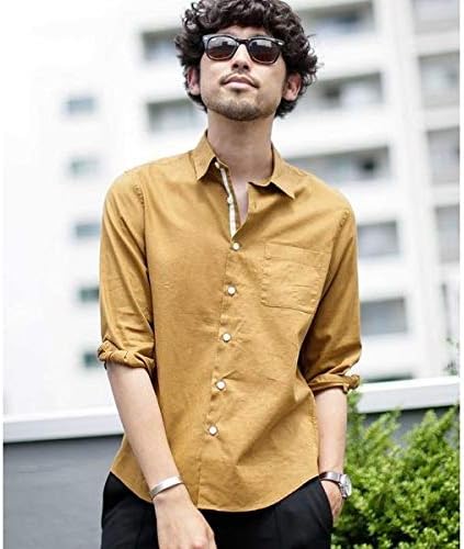 Amazon ナノ ユニバース メンズ Nano Universe Web限定 フレンチリネンレギュラーカラーシャツ七分袖 ベージュ L シャツ 通販