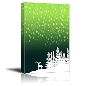 Canvas Wall Art Scenery Under The Starry Night Pictures Home Wall Decorations for Bedroom Living Room Paintings Canvas Prints Framed - 12x18 inches