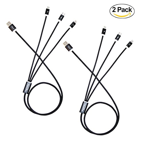 Multiple usb cable (2pack), yiwerder 3 in 1 charging ca…