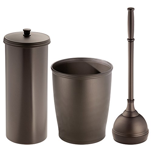 InterDesign Kent Bathware, Toilet Plunger and Holder for Bathroom