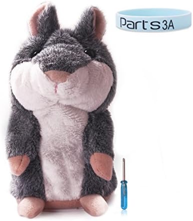 Parts3A Talking Hamster Repeats What You Say Plush Animal Toy Electronic Hamster Mouse for Kids Birthday Christmas Gift by