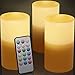 Outdoor & Indoor Flameless Candles With Timer and Remote - Real Looking Flickering LED Candles Battery Operated Set of 3 Same Size Candles Scented -12 Colors