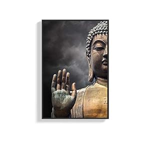 Framed Canvas Wall Art for Living Room, Bedroom Buddha Canvas Prints for Home Decoration Ready to Hanging - 16x24 inches