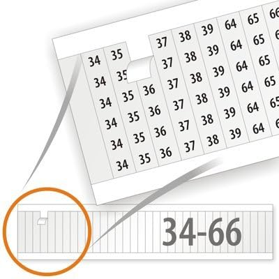 SmartSign "Wire Marker Cards 34-66" Electrical Labels | 1.5" x 0.25" Vinyl Cloth, Pack of 10 Cards