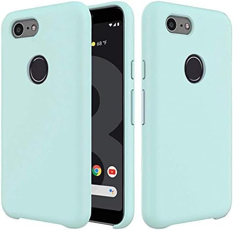 Google Pixel 3 Case,Setber Liquid Silicone Gel Rubber Shockproof Case with Soft Microfiber Cloth Lining Cushion for Google Pixel 3 -Mint