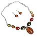 SUMAJU Jewelry Set, Necklace Earrings Set Bib Pendant Artificial Amber Multicolor Baltic