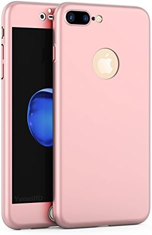 iPhone 7 Plus Case, YamaziHD Full Body Coverage Protection Ultra Slim iPhone7 Plus Cover with Tempered Glass Screen Protector for Apple iPhone 7 Plus 5.5 inch - Rose Gold