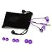 GOgroove AudiOHM HF Earbud Headphones with Mic, Deep Bass, & Comfortable Ear Gels (Purple) in-Ear Earphones Featuring Noise Isolating Design, Durable Alloy Driver Housing, Ergonomic Angled Fit