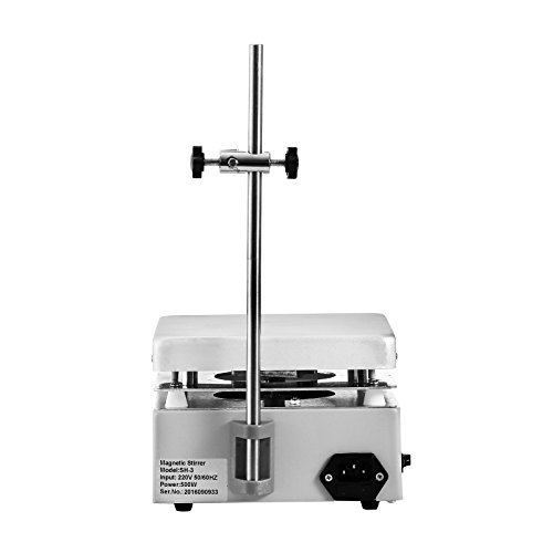Happybuy Magnetic Stirrer 6.7 X 6.7Inch SH-3 Magnetic Mixer 500W 3000ml Magnetic Stirrer Hot Plate 1600 RPM Magnetic Stirrer with Free Stirring Rod