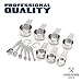 Professional Stainless Steel Measuring Cups and Spoons Set: 13 Pieces - 7 stackable cups AND 6 narrow spoons