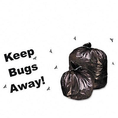 Stout STOP3752K20 Insect-Repellent Trash Bags 55 gal. 2 mil 37quot; x 52quot; Black 65/Box, Black