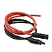 Super Cloud 1 Pair Black + Red 10AWG(6mm²) MC4 Solar Adaptor Cable Solar Panel Extension Cable Wire MC4 Connector Solar Extension Cable with MC4 Female and Male Connectors (3 FT)