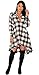 Supplim Womens Lady Long Sleeves Plaids Irregular Hem Casual Shirt Dress