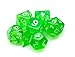 7 Die Polyhedral Dice Set - Translucent Green with Velvet Pouch By Wiz Dice