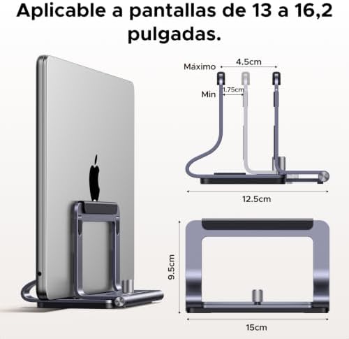 Suporte horizontal vertical 2 em 1 para portátil cinzento