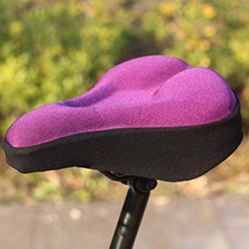 Bike Seat Cover 3D Thicker Silicone Cushion Bicycle Seat Cover Cushion Purple - Thumbnail 2