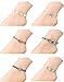 Hanpabum 6Pcs Beach Ankle Bracelets for Women Girls Anklets Adjustable Shell Turtle Starfish Turquoise Charms Anklets Set