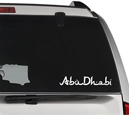 GottaLoveStickerz Abu Dhabi Capital City UAE Permanent Vinyl Decal Sticker for Laptop Tablet Helmet Windows Wall Decor Car Truck Motorcycle - Size (20 Inch / 50 cm Wide) - Color (Gloss White)