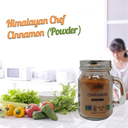 Himalayan Chef Himalayan Cinnamon Powder (2.2 oz), Cinnamon Ground, Cinnamon Glass Jar, Kosher Certified & Non-GMO