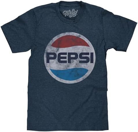 Amazon.com: Tee Luv Men's 80s Pepsi Logo Shirt, Navy Blue, S