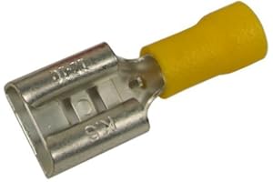25 Yellow Vinyl Insulated Female Disconnects 12-10 AWG, 0.375 NEMA TAB by A Plus Parts House
