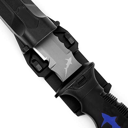 5” Titanium Dive Knife with Leg Strap and Sheath Premium Diving Knives with Serrated Edges