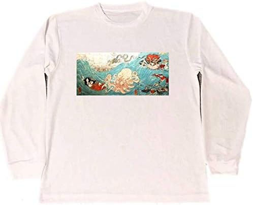 Amazon 歌川国芳 ドライ Tシャツ 蛸と海女 浮世絵 Kuniyoshi グッズ ロング ロンt 白 Tシャツ カットソー 通販