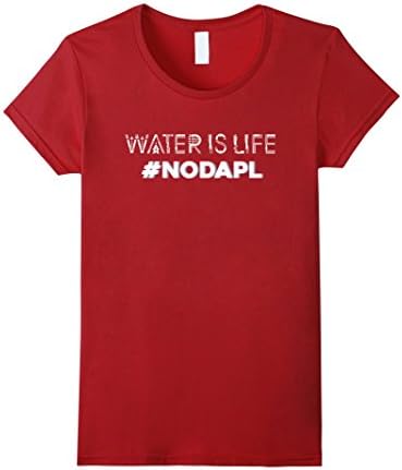 Women's Water is Life Shirt I Stand With Standing Rock T Shirt Medium Cranberry