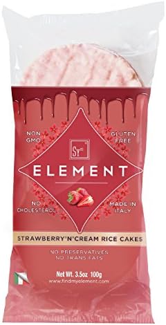 Element Rice Cakes, Strawberry'n'cream, 6 Count (Pack of 12)
