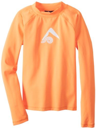 Kanu Surf Big Boys' Platinum Long Sleeve Rashguards, Orange, Large (12)